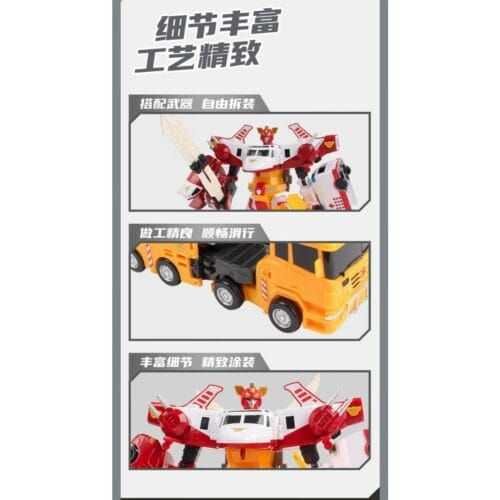 正版 hello carbot 衝鋒戰士 保衛者先鋒 救援巨人 四合體 變形機器人 兒童玩具 兒童生日禮物 變形玩具車：圖片 8