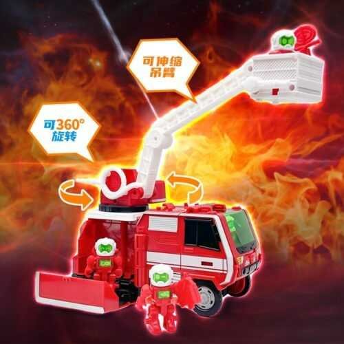 正版 hello carbot 衝鋒戰士 火神費恩 滅火大師 變形機器人 兒童玩具 兒童生日禮物 變形玩具車 合體機器人：圖片 5