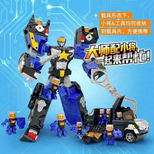 正版 hello carbot 衝鋒戰士 戰警卡普 防暴大師 變形機器人 兒童玩具 兒童生日禮物 變形玩具車 合體機器人：圖片 5