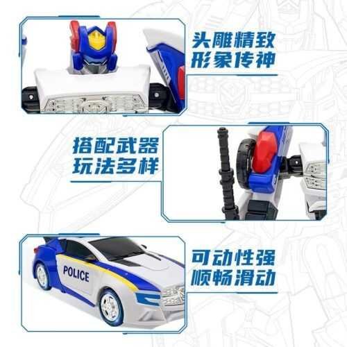 正版 hello carbot 衝鋒戰士 警探酷雷X 探警王弗龍 變形機器人 兒童玩具 兒童生日禮物 變形玩具車：圖片 4