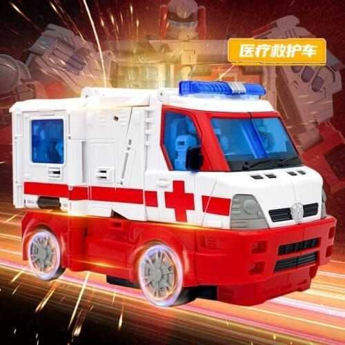 正版 hello carbot 衝鋒戰士 醫生邁迪 醫療大師 變形機器人 兒童玩具 兒童生日禮物 變形玩具車 合體機器人：圖片 3