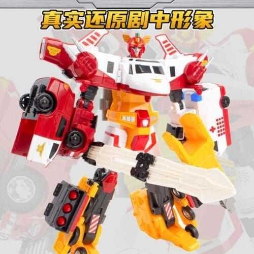 正版 hello carbot 衝鋒戰士 保衛者先鋒 救援巨人 四合體 變形機器人 兒童玩具 兒童生日禮物 變形玩具車：圖片 6