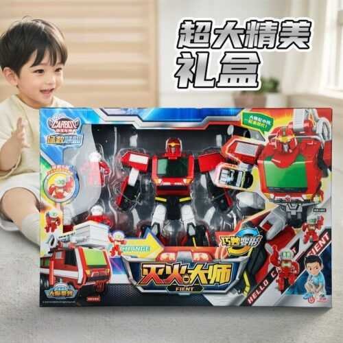 正版 hello carbot 衝鋒戰士 火神費恩 滅火大師 變形機器人 兒童玩具 兒童生日禮物 變形玩具車 合體機器人：圖片 6
