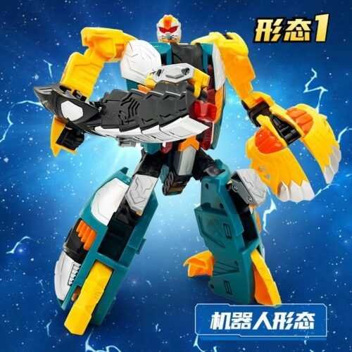 正版 hello carbot 衝鋒戰士 雷翼龍王 變形機器人 變形恐龍玩具 兒童玩具 兒童生日禮物 變身合體機器人：圖片 3
