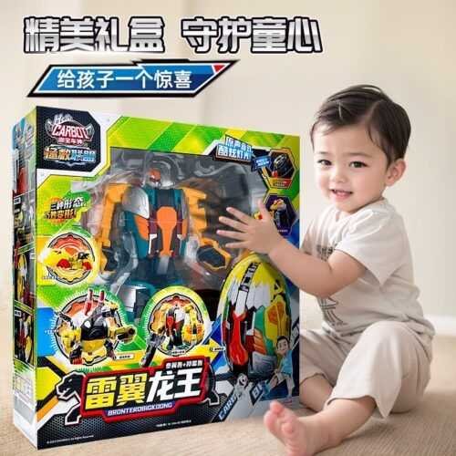 正版 hello carbot 衝鋒戰士 雷翼龍王 變形機器人 變形恐龍玩具 兒童玩具 兒童生日禮物 變身合體機器人：圖片 7
