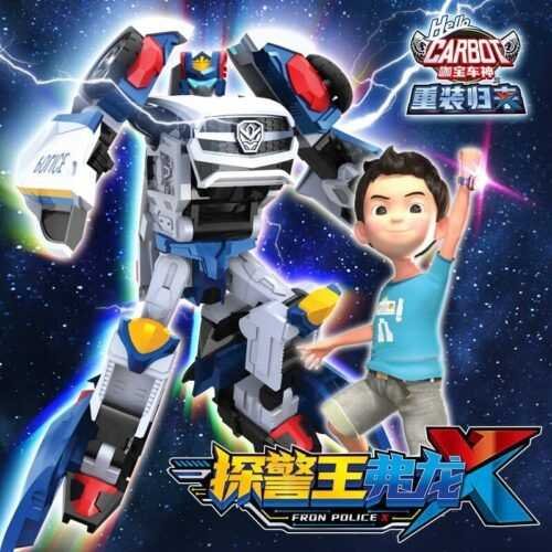 正版 hello carbot 衝鋒戰士 警探酷雷X 探警王弗龍 變形機器人 兒童玩具 兒童生日禮物 變形玩具車：圖片 5