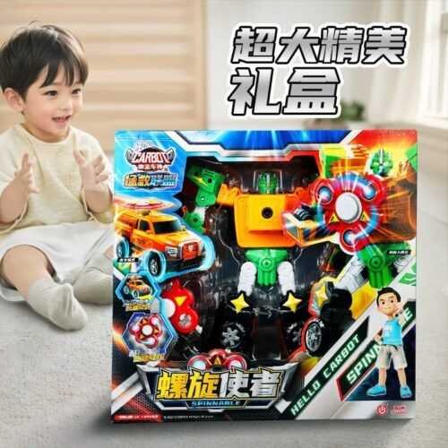 正版 hello carbot 衝鋒戰士 旋風史賓 螺旋使者 變形機器人 兒童玩具 兒童生日禮物 變形玩具車 合體機器人：圖片 9