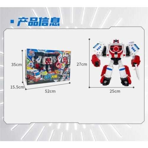 正版 hello carbot 衝鋒戰士 醫生邁迪 醫療大師 變形機器人 兒童玩具 兒童生日禮物 變形玩具車 合體機器人：圖片 9