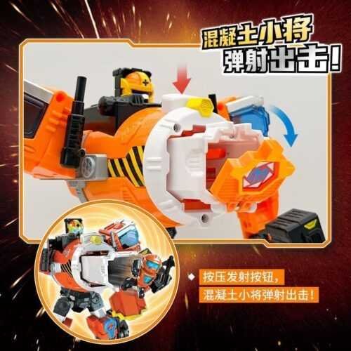 正版 hello carbot 衝鋒戰士 重工帕夫 混凝土大師 變形機器人 兒童玩具 兒童生日禮物 變形玩具車合體機器人：圖片 5