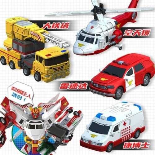 正版 hello carbot 衝鋒戰士 保衛者先鋒 救援巨人 四合體 變形機器人 兒童玩具 兒童生日禮物 變形玩具車：圖片 4