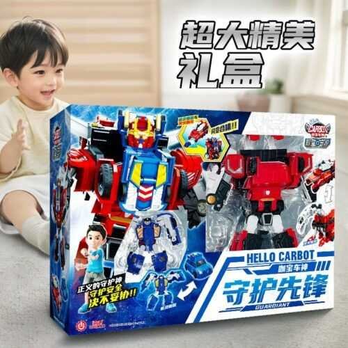 正版 hello carbot 衝鋒戰士 守護先鋒 變形汽車玩具 變形機器人 兒童玩具 生日禮物 變形玩具車 合體機器人：圖片 8