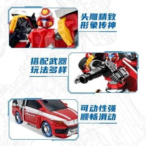 正版 hello carbot 衝鋒戰士 打火艾斯X 火警王車手 變形機器人 兒童玩具 兒童生日禮物 變形玩具車：圖片 4