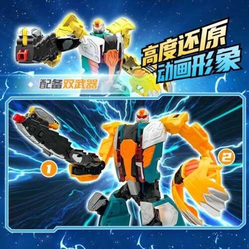 正版 hello carbot 衝鋒戰士 雷翼龍王 變形機器人 變形恐龍玩具 兒童玩具 兒童生日禮物 變身合體機器人：圖片 5