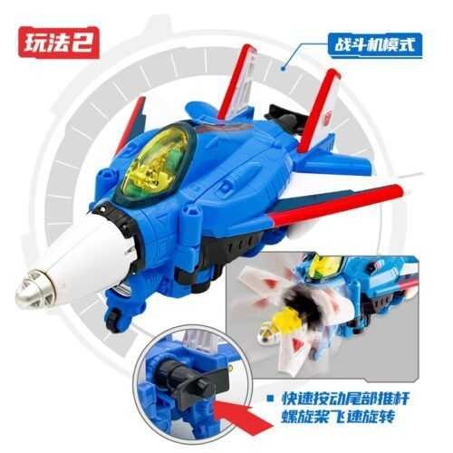 正版 hello carbot 衝鋒戰士 噴射天翼 裂空飛天 變形機器人 變形玩具車 兒童玩具 兒童生日禮物 飛機玩具：圖片 3