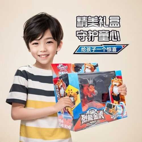 正版 hello carbot 衝鋒戰士 Remi Bomb Bomb 烈能金虎 變形機器人 兒童玩具 兒童生日禮物：圖片 8