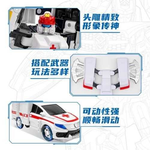 正版 hello carbot 衝鋒戰士 救援大力X 急救王力士 變形機器人 兒童玩具 兒童生日禮物 變形玩具車：圖片 5