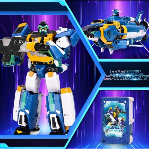 正版 metalcardbot S 炫卡鬥士 深海霸王 第二季野獸之力 變形機器人 潛艇 鯊魚 兒童玩具 糖果潮玩 玩具：圖片 4