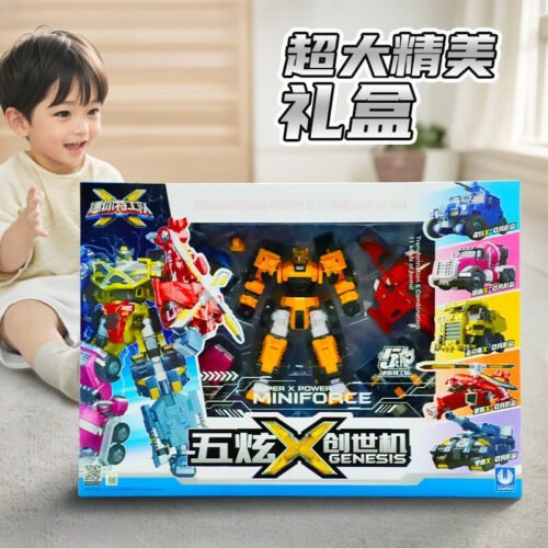 正版 MINI FORCE 迷你特工隊玩具 五炫X創世機甲 兒童玩具 變形機器人玩具 糖果潮玩 合體機器人玩具 玩具車：圖片 8